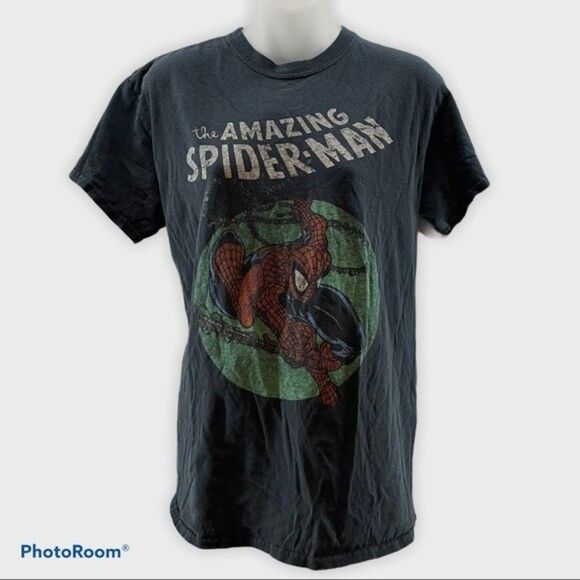 Marvel Black Spider-Man Short Sleeve Tee Size Medium - Picture 1 of 4